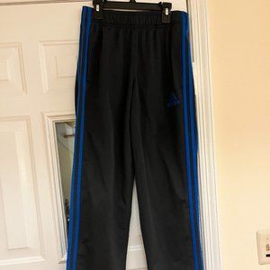 Size Small Adidas Black and Blue 3-stripe Sweatpants